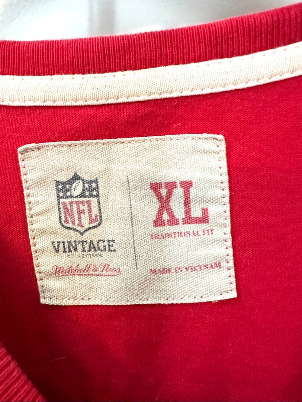 NFL Red Vintage Logo Crewneck Tee - Picture 2 of 7